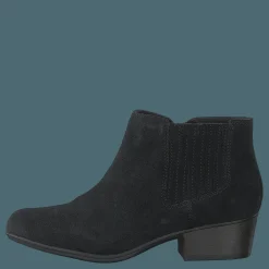 Clarks Adreena Flora Black Suede Svart Outlet