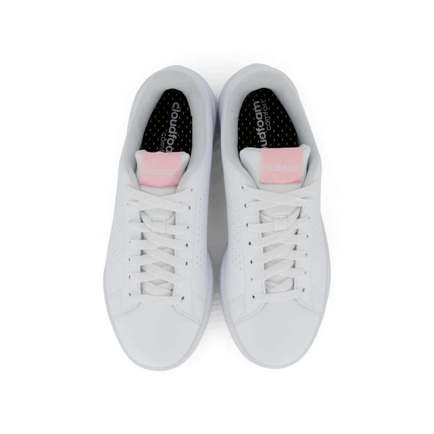 adidas Advantage Shoes Cloud White / Cloud White / Clear Pink Vit Clearance
