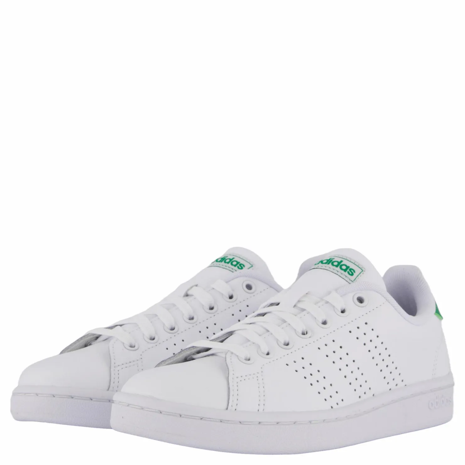 adidas Advantage Shoes Cloud White / Cloud White / Green Vit Clearance