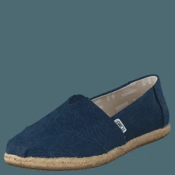 Toms Alpargata Navy Washed Canvas Rope Sole Brun, Turkos och Blå Best