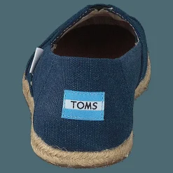 Toms Alpargata Navy Washed Canvas Rope Sole Brun, Turkos och Blå Best