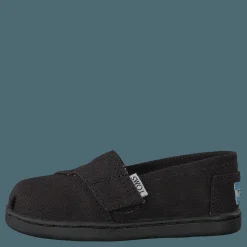 Toms Alpargata Tiny Black Canvas Svart Clearance