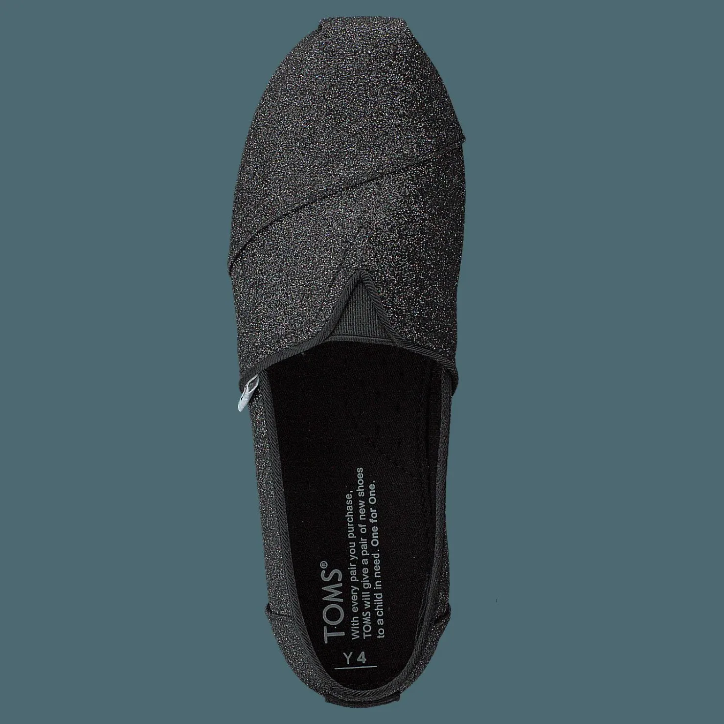 Toms Alpargata Youth Black Iridescent Glimmer Svart Best
