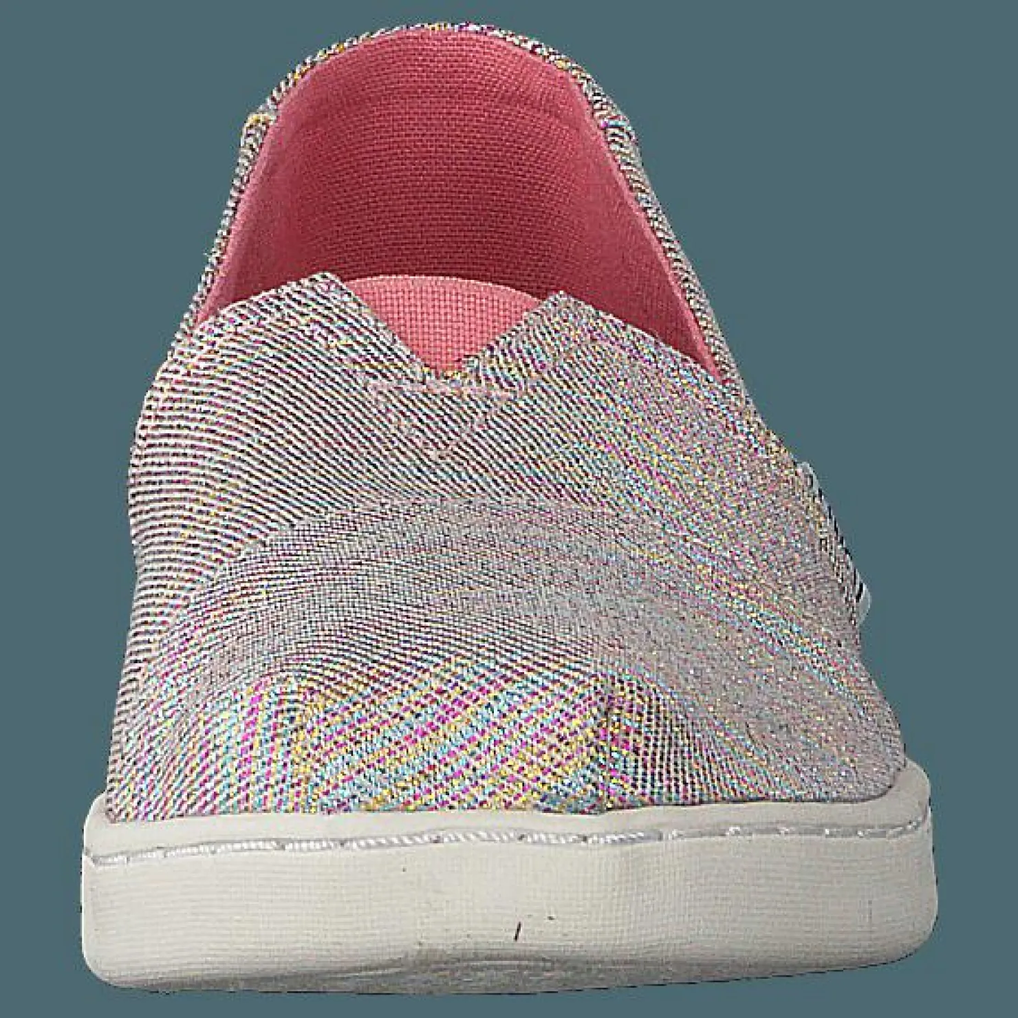 Toms Alpargata Youth Pink Multi Twill Glimmer Rosa och Grå Clearance