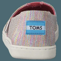 Toms Alpargata Youth Pink Multi Twill Glimmer Rosa och Grå Clearance