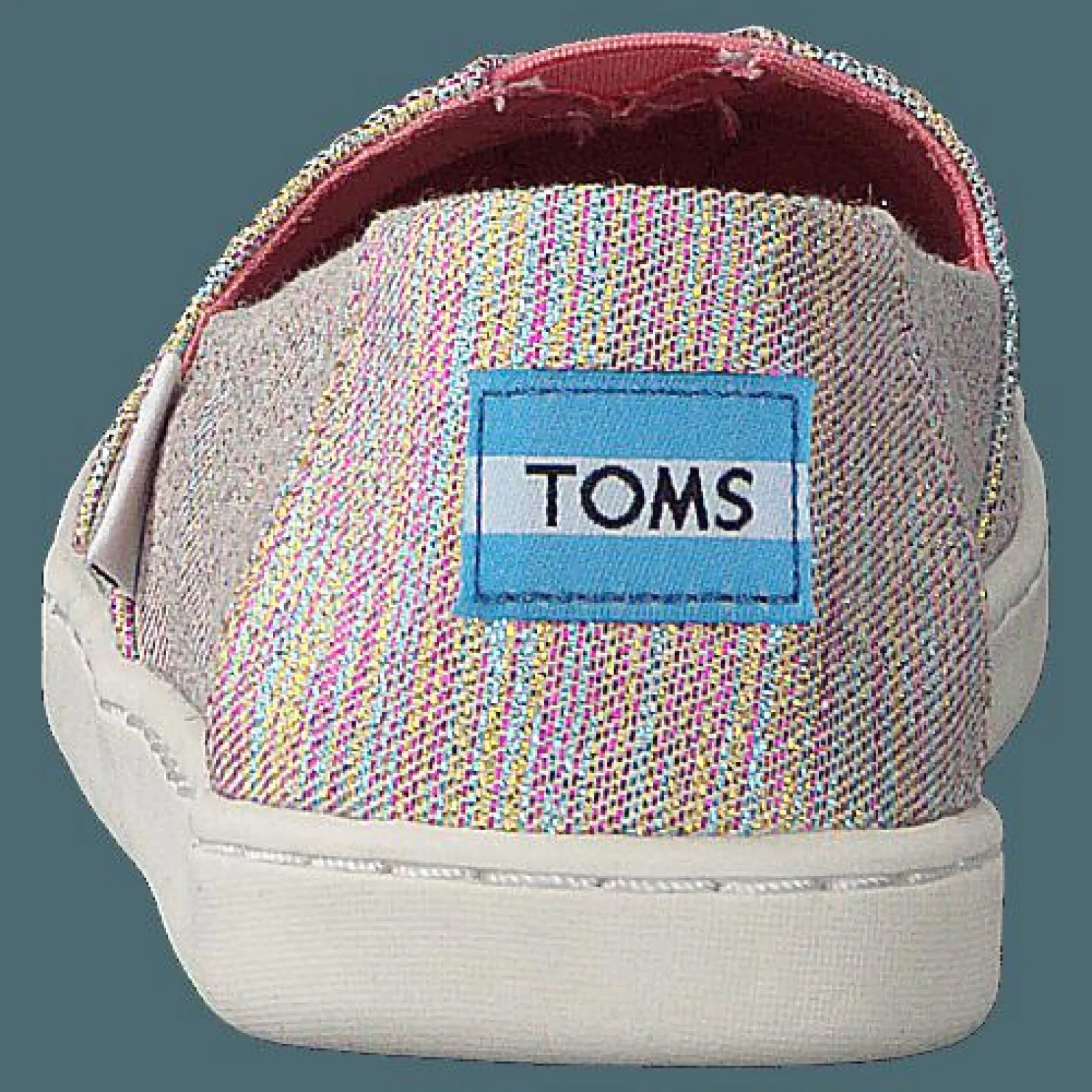Toms Alpargata Youth Pink Multi Twill Glimmer Rosa och Grå Clearance