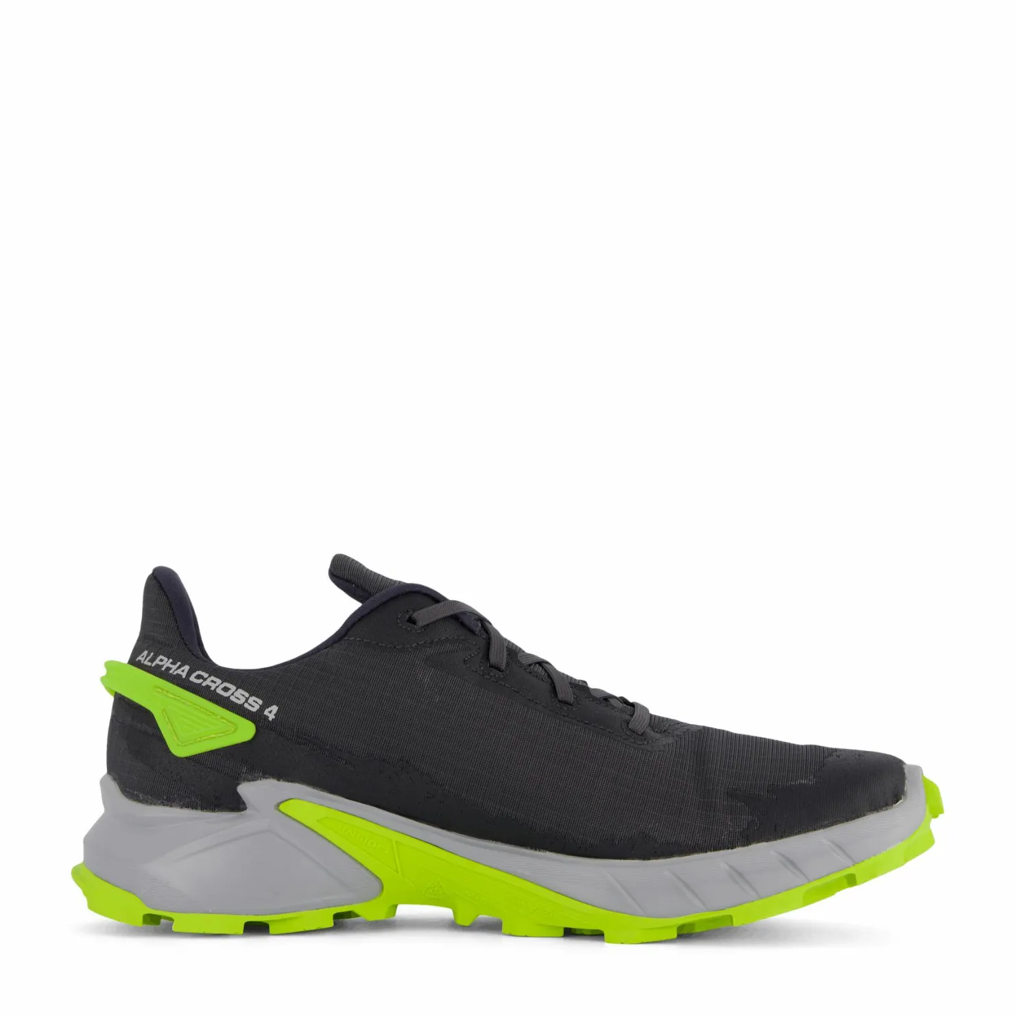 Salomon Alphacross 4 Gtx Ebony/pearl Blue/acid Lime Grå Sale