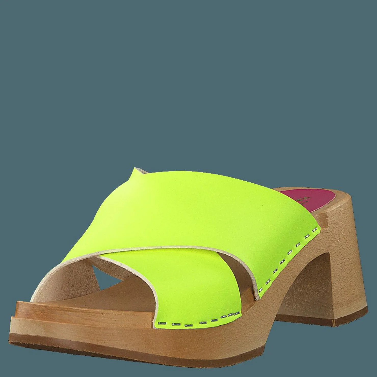 Swedish Hasbeens Anette High Neon Yellow Beige och Grön New
