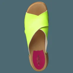 Swedish Hasbeens Anette High Neon Yellow Beige och Grön New