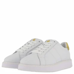 Lauren Ralph Lauren Angeline IV Action Leather Sneaker RL White / RL Gold Vit Online