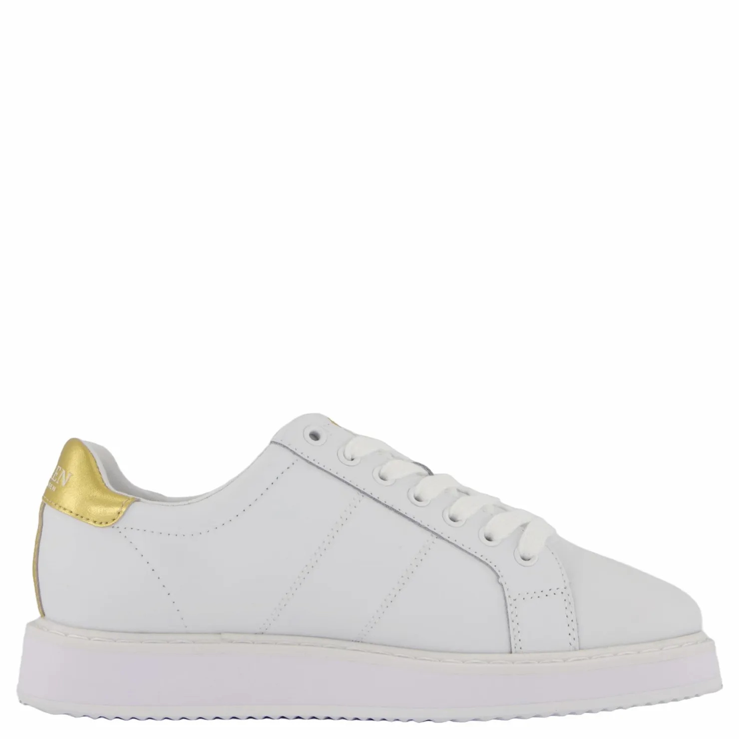 Lauren Ralph Lauren Angeline IV Action Leather Sneaker RL White / RL Gold Vit Online
