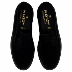 Playboy Footwear Austin Black Suede Svart Clearance