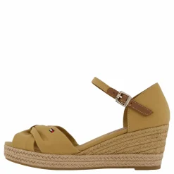 Tommy Hilfiger Basic Open Toe Mid Wedge Khaki Beige Outlet