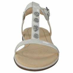 Clarks Bay Blossom White Patent Beige New