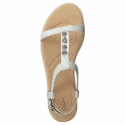 Clarks Bay Blossom White Patent Beige New