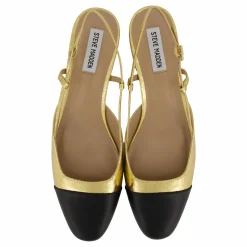 Steve Madden Belinda Ballerina Gold/black Gul Sale