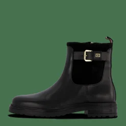 Tommy Hilfiger Belt Bootie Material Mix Black Svart Online