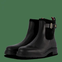 Tommy Hilfiger Belt Bootie Material Mix Black Svart Online