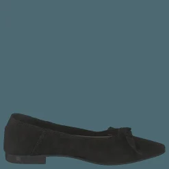 Bianco Berna Suede Bow Shoe 101 - Black 1 Svart Online