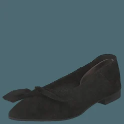 Bianco Berna Suede Bow Shoe 101 - Black 1 Svart Online
