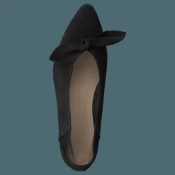 Bianco Berna Suede Bow Shoe 101 - Black 1 Svart Online