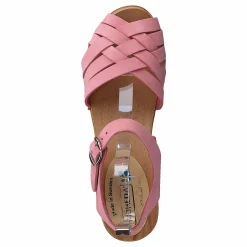 Mohedatoffeln Betty Nubuck Pale Pink Brun och Rosa Hot