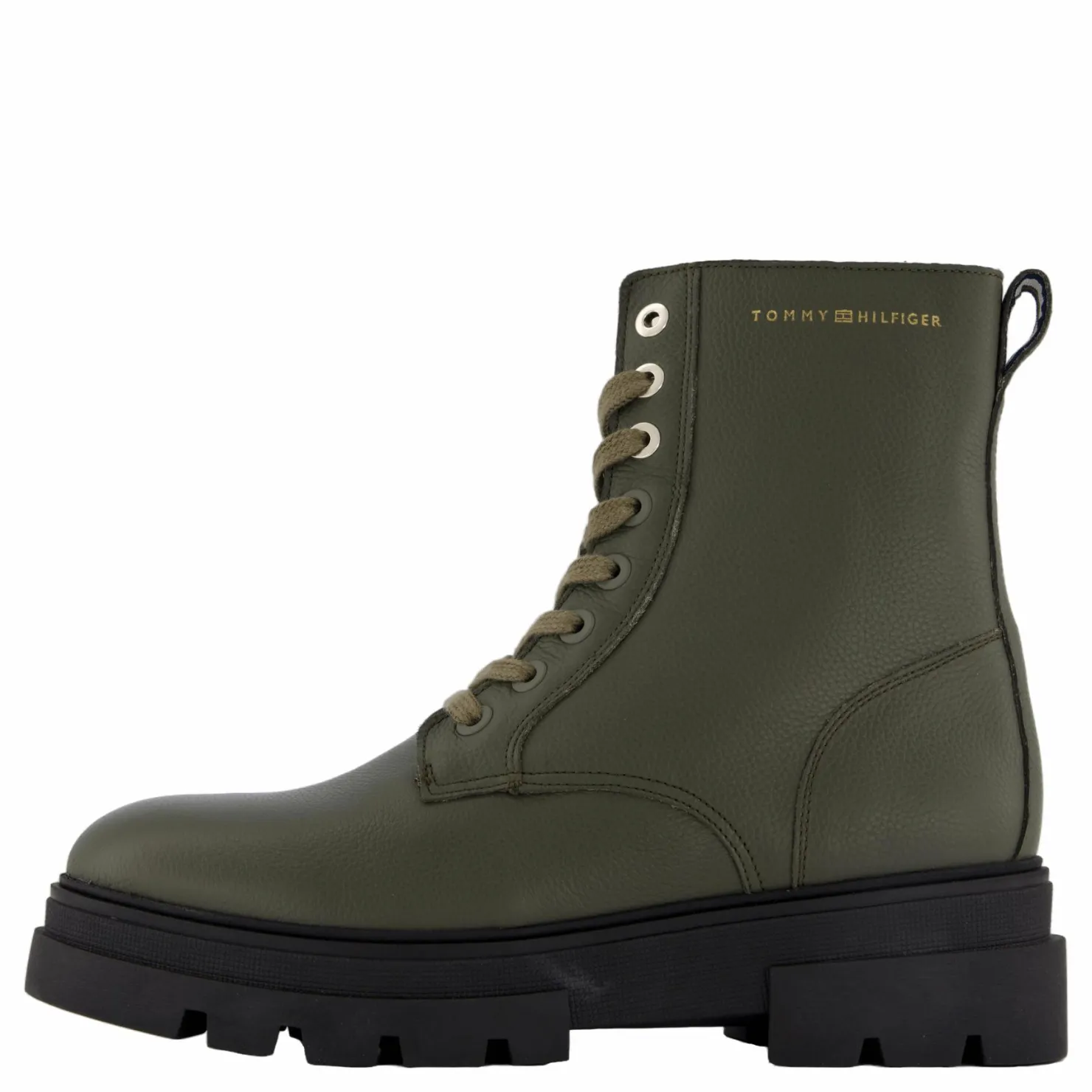 Tommy Hilfiger Bicolor Leather Lace-up Army Green Grön Best