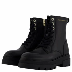 Tommy Hilfiger Bicolor Leather Lace-up Black Svart New