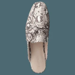 Bianco Birke Assymetric Bow Mule 610 - Snake Grå, Beige och Brun
