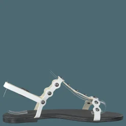 Bianco Bitt Leather Studs Sandal 800 - White Grå Clearance