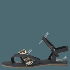 Toms Black Canvas Geometric Woven Black Svart Outlet