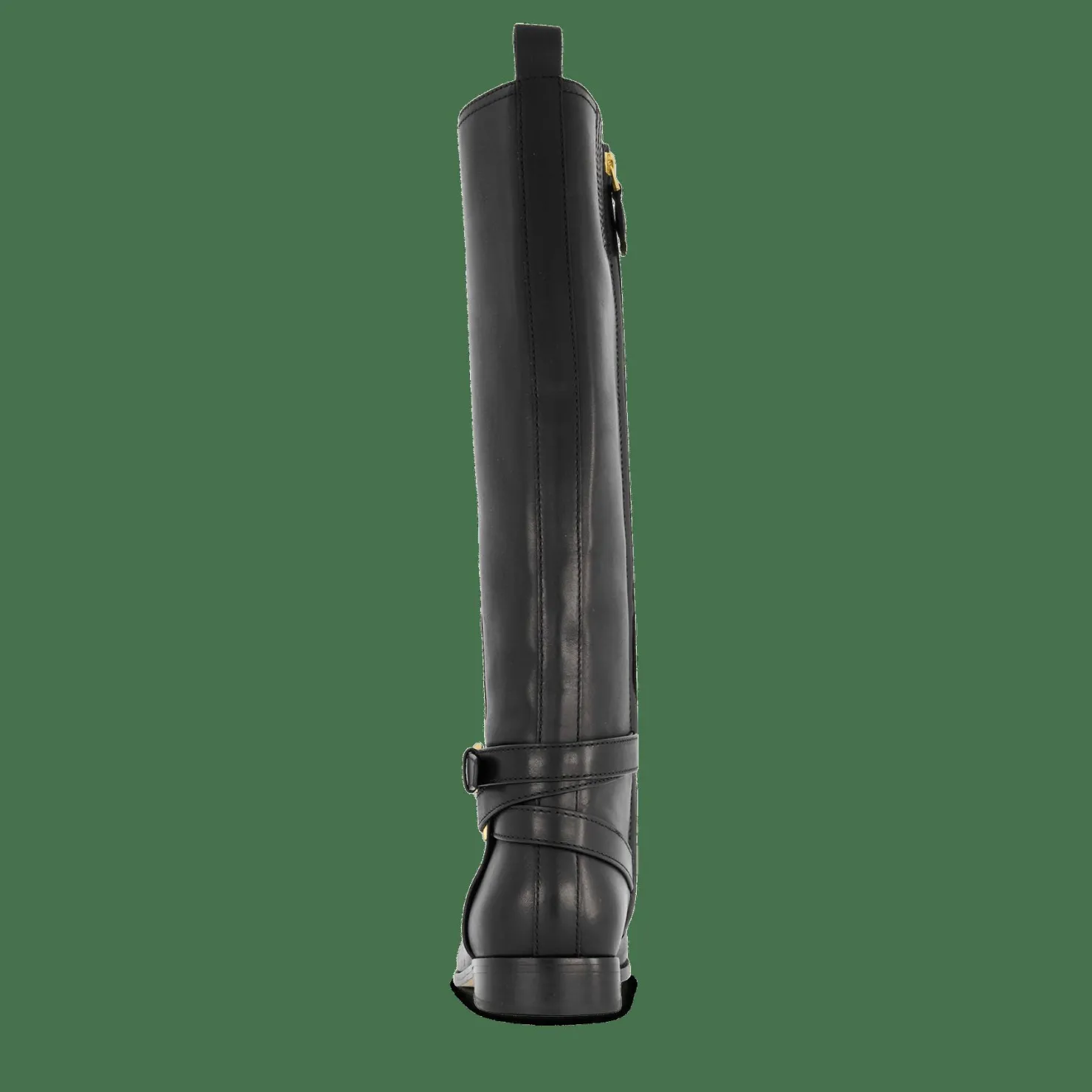 Lauren Ralph Lauren Blayke Burnished Leather Tall Boot Black Svart Online