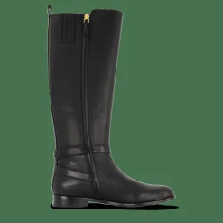 Lauren Ralph Lauren Blayke Burnished Leather Tall Boot Black Svart Online