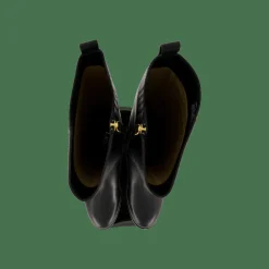 Lauren Ralph Lauren Blayke Burnished Leather Tall Boot Black Svart Online