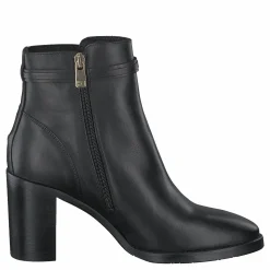 Tommy Hilfiger Block Branding High Heel Boot Black Svart Discount
