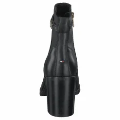 Tommy Hilfiger Block Branding High Heel Boot Black Svart Discount