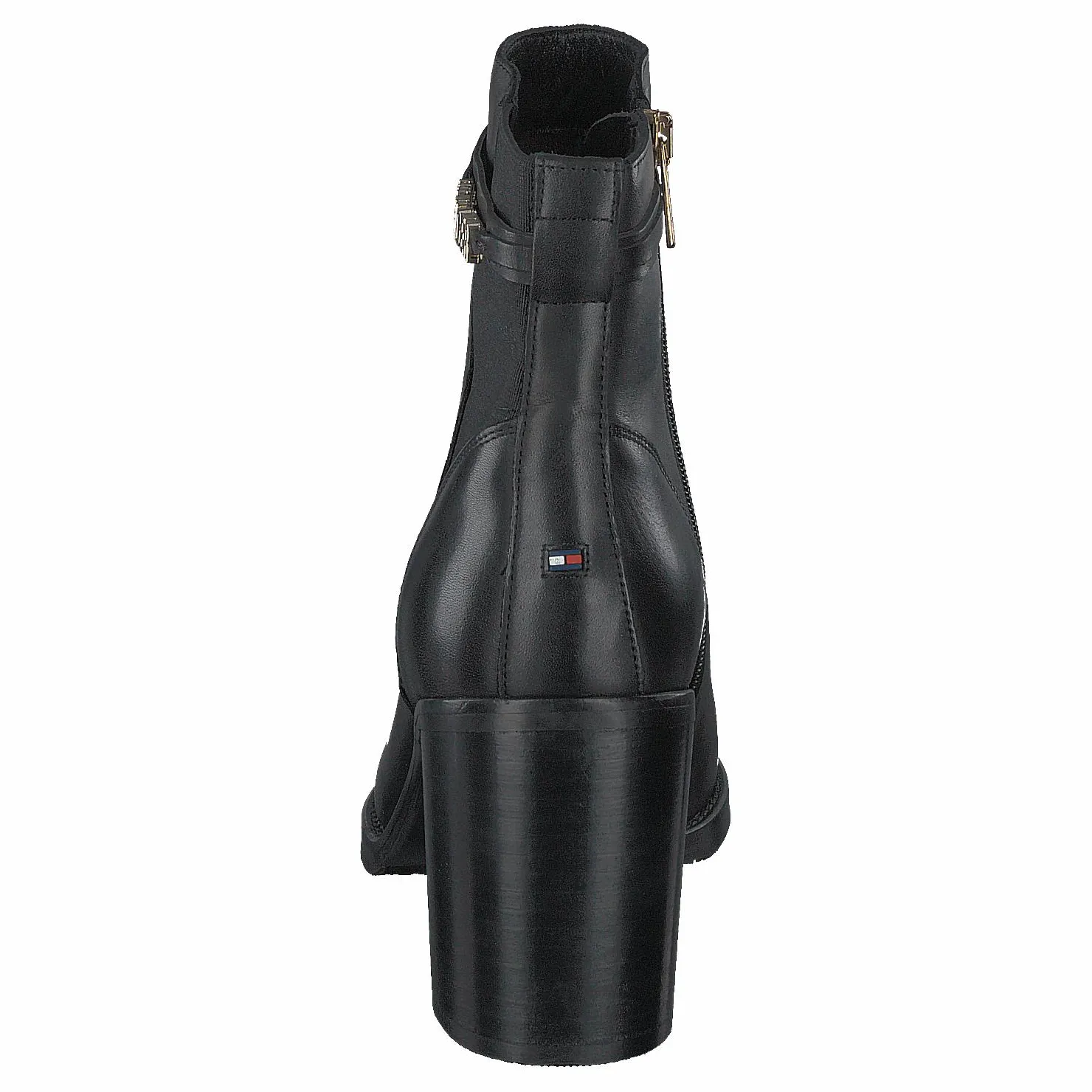 Tommy Hilfiger Block Branding High Heel Boot Black Svart Discount