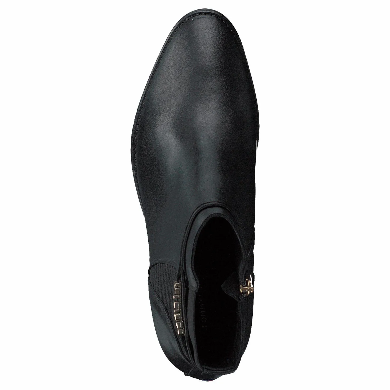 Tommy Hilfiger Block Branding High Heel Boot Black Svart Discount