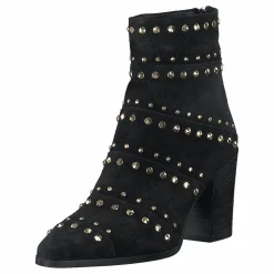 A Pair Bootlet W/Rivets Black Suede Svart Online