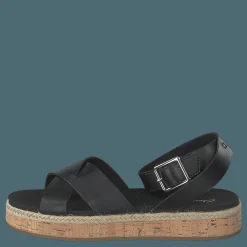 Clarks Botanic Poppy Black Leather Svart Outlet