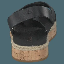 Clarks Botanic Poppy Black Leather Svart Outlet