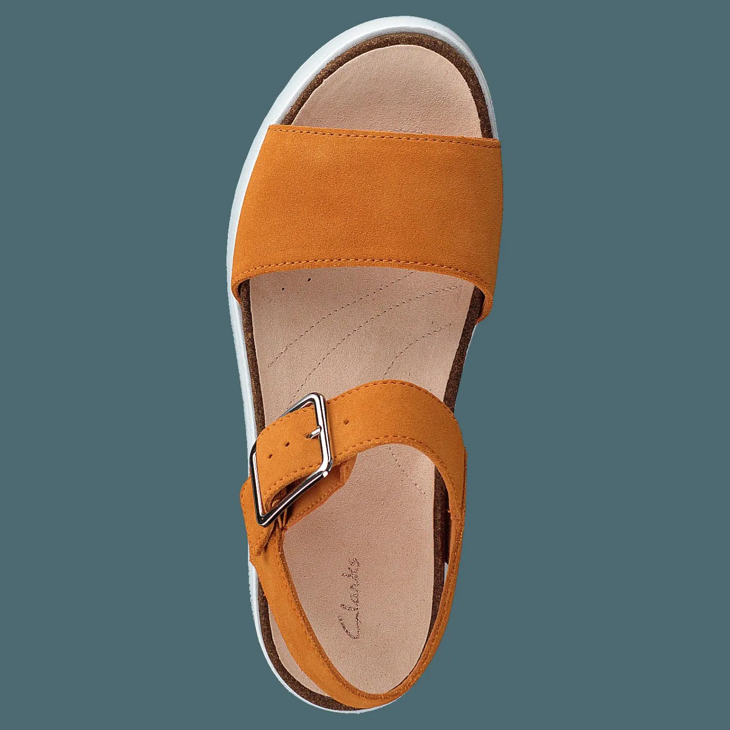 Clarks Botanic Strap Amber Suede Orange Hot