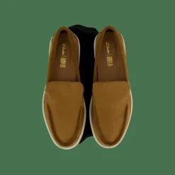 Clarks Bratton Loafer Dark Tan Nubuck Brun Discount