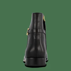 Lauren Ralph Lauren Briela Burnished Leather Bootie Black Svart Hot