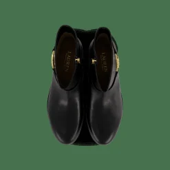 Lauren Ralph Lauren Briela Burnished Leather Bootie Black Svart Hot
