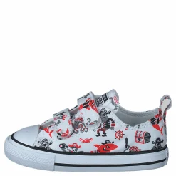 Converse Chuck Taylor All Star 2v Pirat 102-white/university Red/black Vit och Flerfärgad