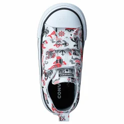Converse Chuck Taylor All Star 2v Pirat 102-white/university Red/black Vit och Flerfärgad