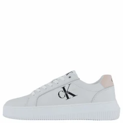 Calvin Klein Chunky Cupsole Mono Lth Wn Bright White/whisper Pink Vit