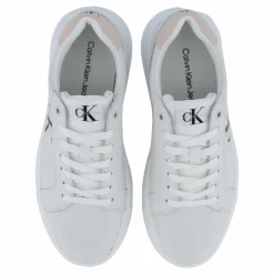 Calvin Klein Chunky Cupsole Mono Lth Wn Bright White/whisper Pink Vit