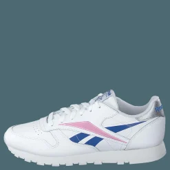 Reebok Classic Cl Lthr White/humble Blue/jasmine Pink Vit Sale